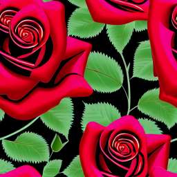Rose Illustration Texture free seamless pattern