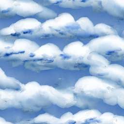 Cloud Pattern Painted in Watercolors free seamless pattern